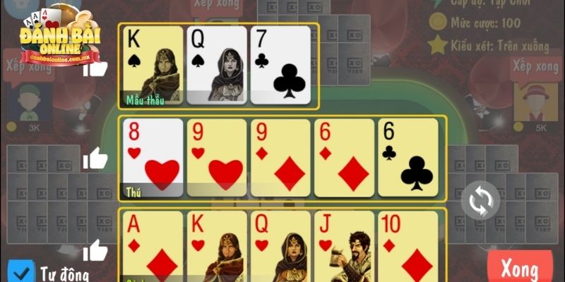 Thay đổi chiến thuật xếp quân bài